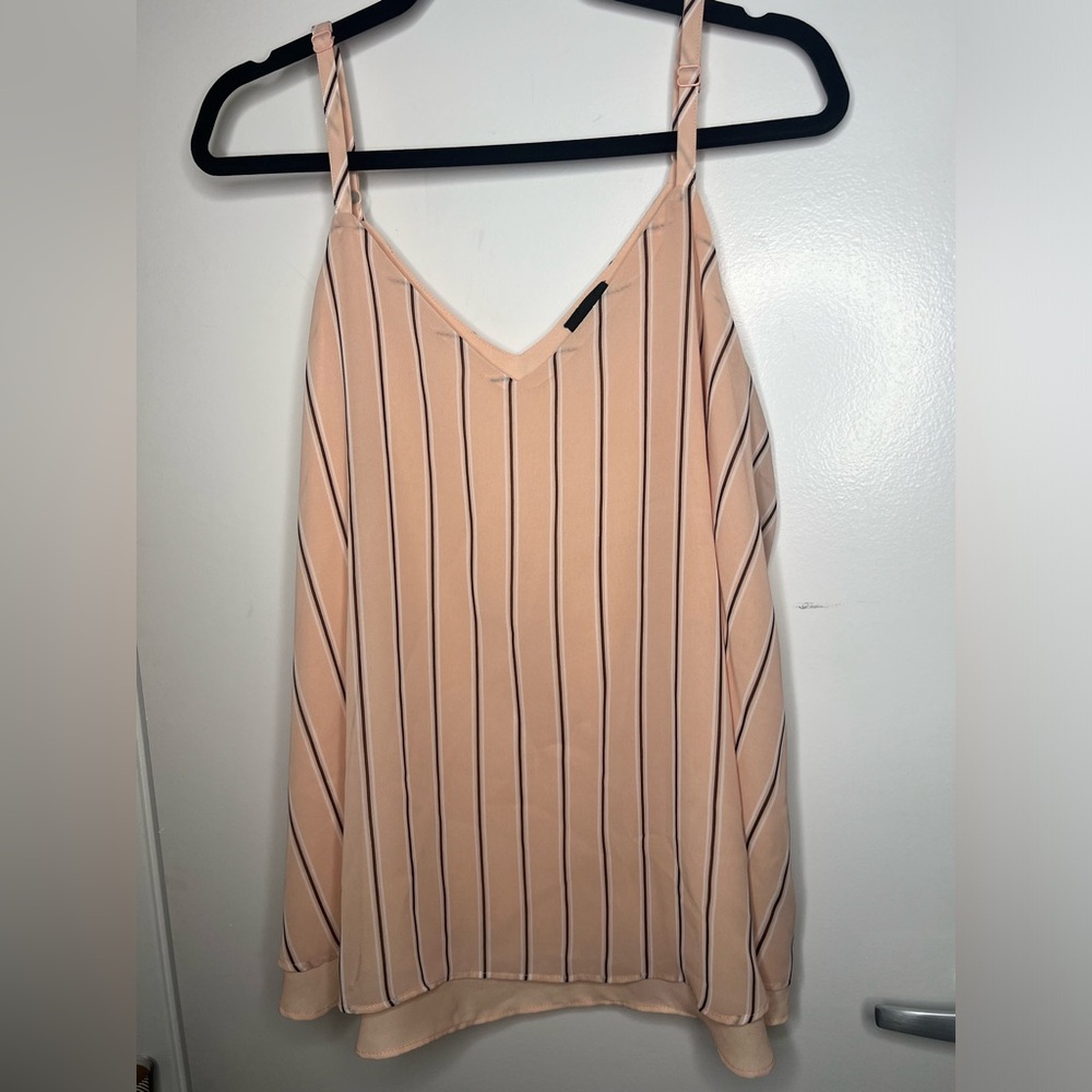 Torrid Striped Peach V-Neck Cami Tank Top